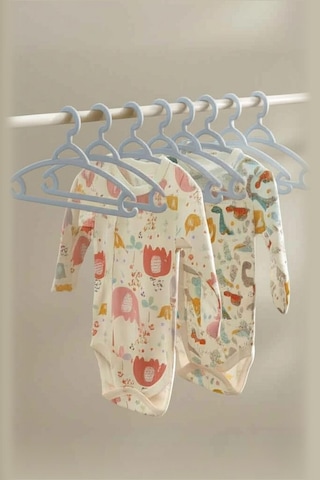 6 Lı Bebek Askısı & Bebek Gardırop Askısı Gri Set Sarı