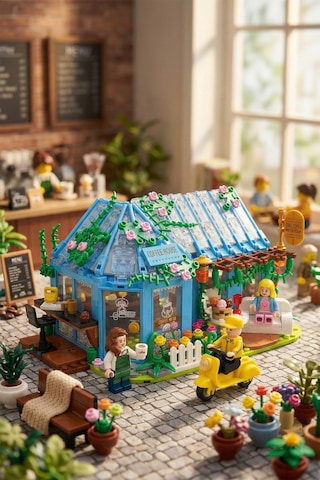Ogi Mogi Toys Eğitici Bloklar Kahve Evi 642 Parça,Yapı Seti