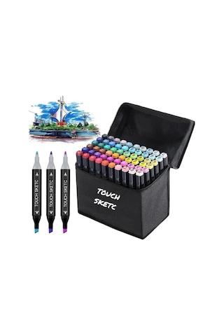 Touch Sketc 60 Li Cift Tarafli Art Marker Kalem Seti Çanta Stand Ile