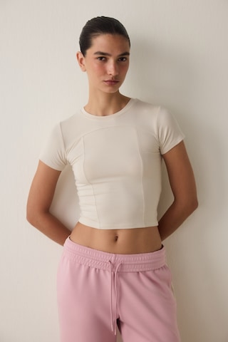 Penti Bej Bisiklet Yaka Kısa Kollu Slim Fit Modal Tişört