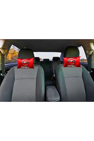 Opel Logolu Kırmızı Araç Seyahat Boyun Yastığı 2 Li Set Konforlu Ve Şık Kırmızı