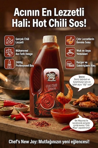 Chefs New Joy Hot Chili Sosu Acı Biber Sosu Hot Chili Sauce 2400 G