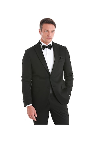 Hatemoğlu Siyah Slim Fit Desenli Çıkma Sivri Yaka Klasik Damatlık 33122125t004 991 Siyah