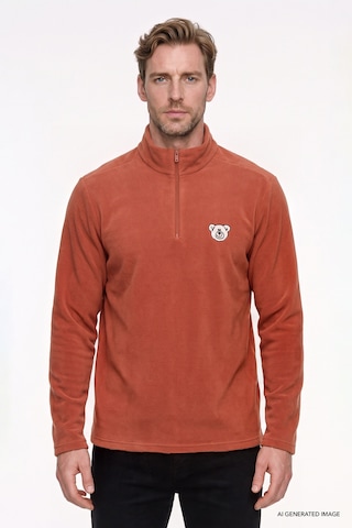 Ac&Co / Altınyıldız Classics Erkek Acıkahve Anti-pilling Tüylenme Yapmayan Soğuk Geçirmez Standart Fit Bato Yaka Sweatshirt Polar