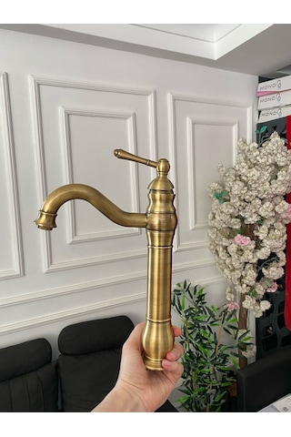 İsaoğlu Yapı Antik Gold Polina Çanak Lavabo Bataryası Gold