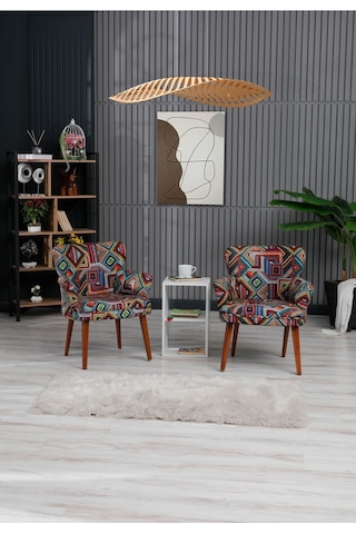 Harmony Milano Çay Seti Koltuk Takımı Cafe, Ofis, Balkon, Yazlık, Teras, Bahçe Koltuğu Berjer Çok Renkli