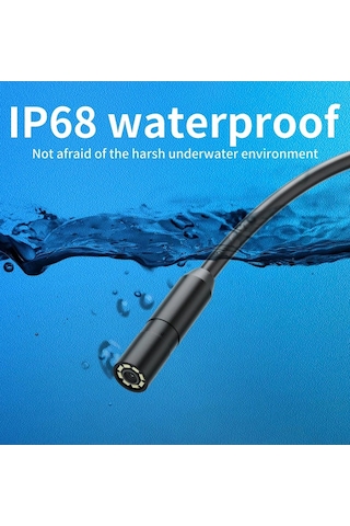 Endoskop Yılan Video Kamera Apple Uyumlu iOS Led Li 10 Metre 7 Mm Sert Kablo 2mp Full Hd