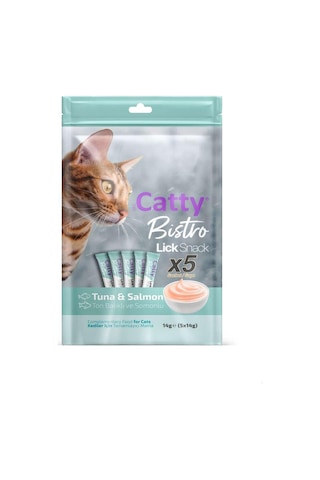 Catty Bistro Ton Balıklı Ve Somonlu Yetişkin Kedi Krema Ödülü 5 X 14 Gr