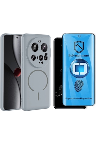 Vendas Xiaomi 15 Ultra Kılıf M-safe Şarj Özellikli Zore Meta Kapak + Polymer Nano Ekran Koruyucu Titanyum Gri Vendas Xiaomi 15 Ultra Kılıf M-safe Şarj Özellikli Zore Meta Kapak + Polymer Nano Ekran Koruyucu Titanyum Gri