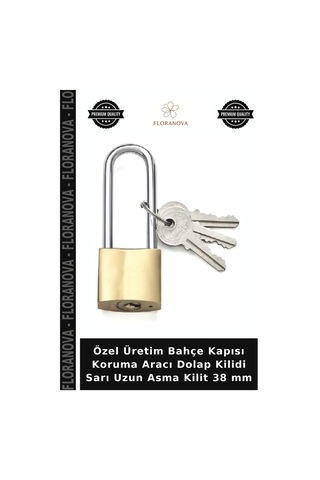 Özel Üretim Bahçe Kapısı Koruma Aracı Dolap Kilidi Sarı Uzun Asma Kilit 38 Mm