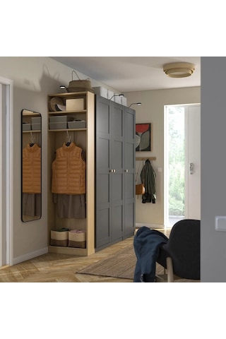 Ikea Koyu Gri Fonksiyonel Kapaklı Gardırop 170x60x201 Cm
