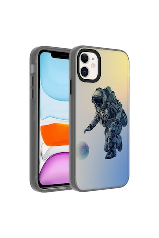 Apple Uyumlu iPhone 11 Kılıf Desenli Zore Dragon Sert Kapak Astronot