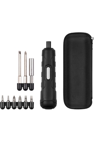 Mufunye 8 Uçlu Mini Şarjlı Tornavida Seti, Tip-c Usb Şarj, İleri/geri Dönüş, Fermuarlı Taşıma Çantası