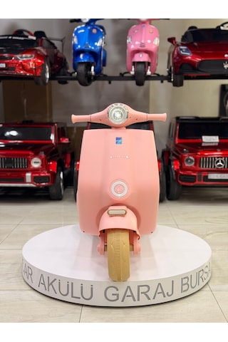 Vespa Akülü Motor 3-9 Yaş Pembe
