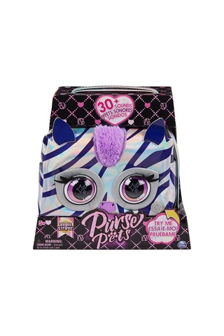 Spinmaster Purse Pets Fransız Bulldog Etkileşimli Göz Parlayan Hayvan Figürlü Çanta Zebra Mor 6065582