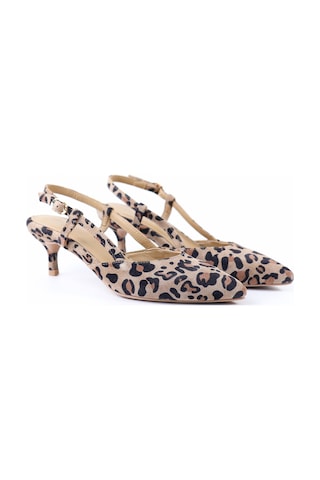 Tuna Hakiki Deri Leopar Topuklu Ayakkabı - Rgn5030 Bej Leopar