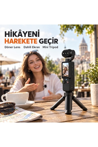 Q8 4k Ultra Hd Döner Lensli Cep Kamerası 2.0 İnç Ekranlı Taşınabilir Vlog Kamera-1759