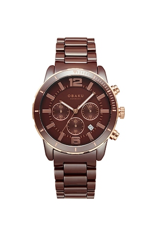 Obaku Denmark V278gcxncn Quartz Seramik Kahverengi 43 Mm Erkek Kol Saati Kahverengi