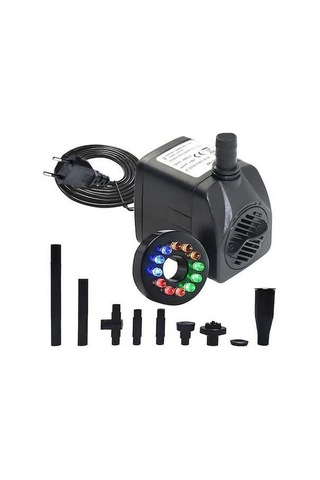 Pazly 1000l/s Renkli Işıklı Akvaryum Pompası, 9 Nozullu, Ayarlanabilir Akış, Sessiz Çalışma