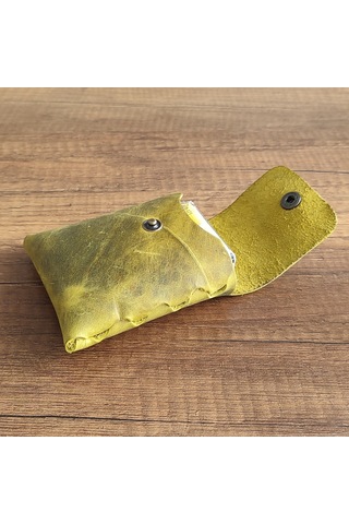 Sumerian Leather Craft Deri Sigara Kılıfı Limon Yeşili 2