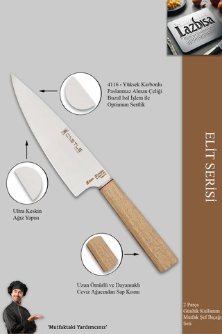 Elite Serisi Mutfak Bıçak Seti 2 Li Et Sebze Şef Bıçak Mft-1276