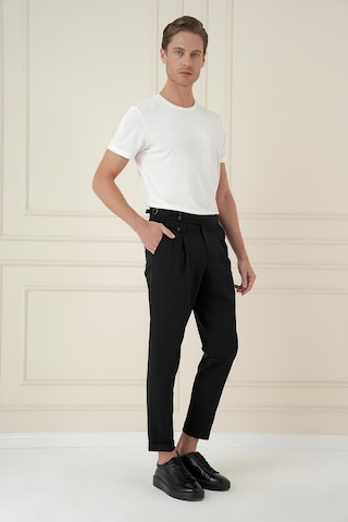 Efor Comfort Fit Beli Tokalı Çift Pileli Siyah Jogger Pantolon P 1172 Siyah