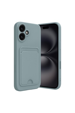 Apple iPhone Uyumlu - 16 Kılıf Kelvin Kartvizitli Silikon - Açık Yeşil