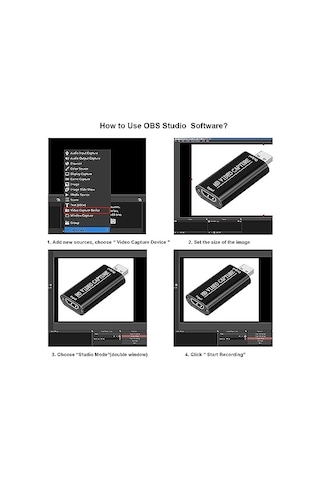 Ses Video Yakalama Kartı 1080p 30fps Hdmı Usb Yakalama Kartları Dslr Video Kamera Oyun - Canlı Akış - Video Konferans - Öğretim İçin Aksiyon Kamerası İle Kayıt