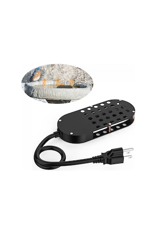 Geeksen 250w Otomatik Konstatlı Sıcaklıklı Kuş Banyosu Isıtıcı - Kışta Suyu Dondurmayan Havuz Deicer 1 Metre Kablolu, Amerikan Standartı