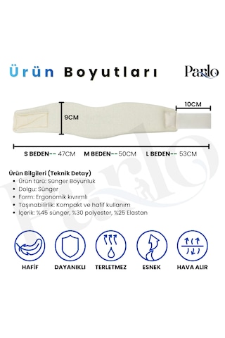 Ortopedik Sünger Boyunluk Krem Renk Ergonomik Servikal Boyun Desteği Hafif Ve Hava Alabilen Tasarım