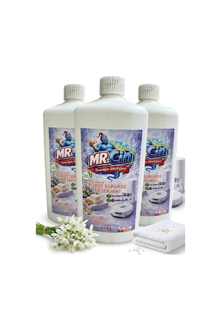 Mr.cin Robot Süpürge Deterjanı Karçiçeği Kokulu 1 Litre X 3 Adet 3’lü Set