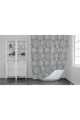 Zethome Günce Banyo Duş Perdesi 2882 Tek Kanat 1x180x200 Çok Renkli