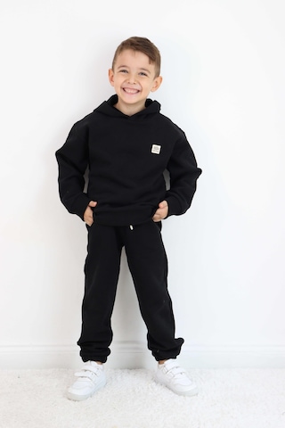 Miababy Unisex Kapşonlu Eşofman Takımı Siyah
