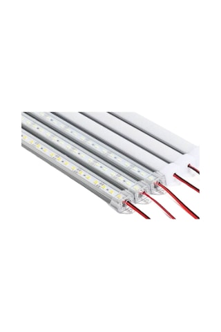 12 Volt Alüminyum Kasalı 5730 Ledli Çubuk Led Bar Gün Işığı 3000-3200k Şeffaf Cam
