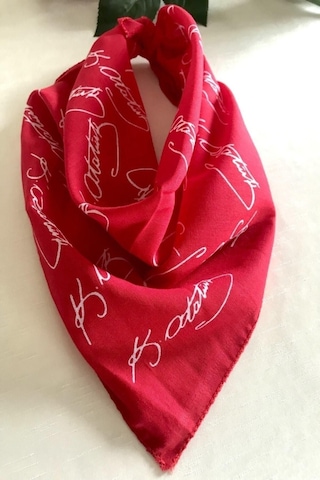 Refox Atatürk Imzalı Kırmızı Renk Unisex %100 Cotton Bandana Fular Çok Renkli
