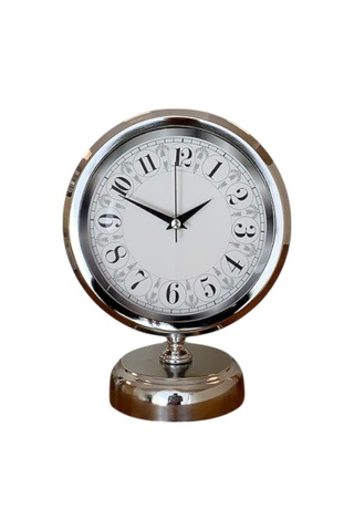 Classic Series Silver 25 X 20 Cm Metal Krom Masa Saati Çok Renkli