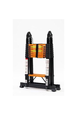 Cardilife 2.5 + 2.5 Metre Teleskopik Çelik Merdiven 8+8 Basamaklı