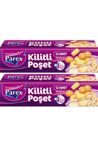 Kilitli Buzdolabı Poşeti Küçük Boy 12'li 20 X 25 Cm İkili Set
