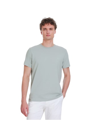Hatemoğlu Gri Regular Fit Bisiklet Yaka Pamuklu Tişört 1996530 Gri-01