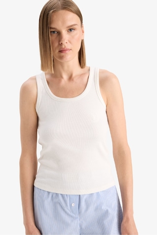 Defacto Regular Fit Yuvarlak Yaka Kolsuz Ribana Pijama Üstü-fall İn Love F0110ax25smer98 Ekru