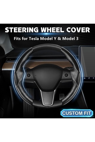 Araba Direksiyon Kılıfı Tesla Model Y 2020-2025 Ve Model 3 2017-2025 İçin Uygundur Aksesuarları Kaymaz Karbon Fiber Çok Renkli