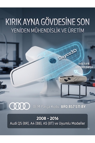 Audi A4 Q5 A5 Uyumlu Otomatik Kararan İç Dikiz Aynası Plastik Gövde 8r0857511by Muadili 0