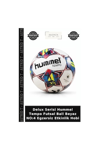 Delux Serisi Hummel Tempo Futsal Ball Beyaz No:4 Egzersiz Etkinlik Hobi
