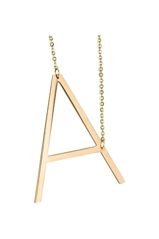 Gümüş Büyük Boy Harf Kolye Rose Gold