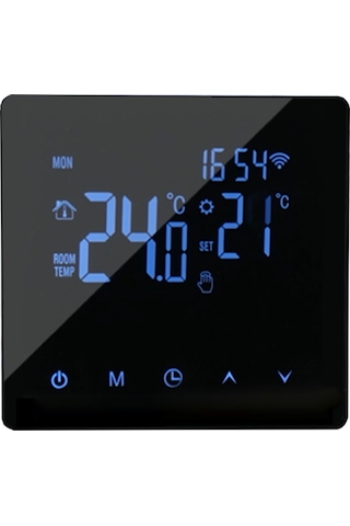 Reedark Siyah Wifi Akıllı Su Isıtma Termostati - Lcd Dokunmatik Ekran, Uygulama Kontrolü, Haftalık Programlama, 3a