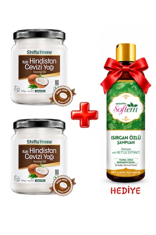 2 Adet Hindistan Cevizi Yağı 170ml Isırgan Özlü Şampuan 400ml Hediye 700 ML