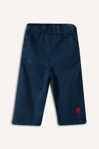Defacto Wıde Leg Nakışlı Geniş Paça Gabardin Pantolon Kız Bebek H4729a526smnv147 Lacivert-nv147