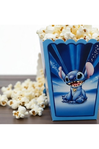 Stitch Mısır Kutusu 8'li Pop Corn Kabı Doğum Günü Parti Süsü