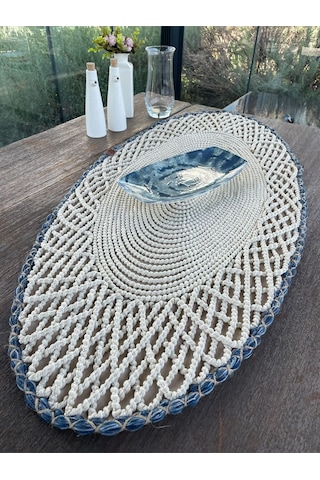 Runner - 1 Adet - 110 X 55 Cm Beyaz