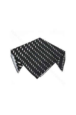Siyah Fon, Beyaz Damlalar, Fular 6, 57cmx55cm Siyah Beyaz